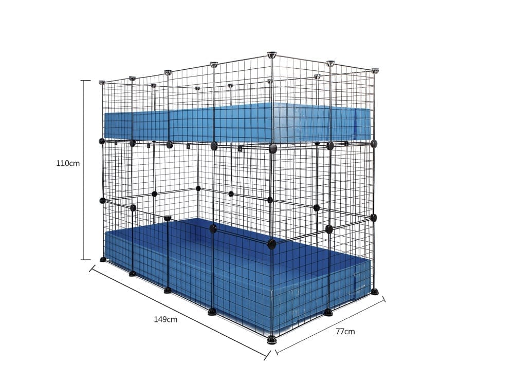Double Stacked 4x2 Two Tier C and C Cage Guinea Pigs